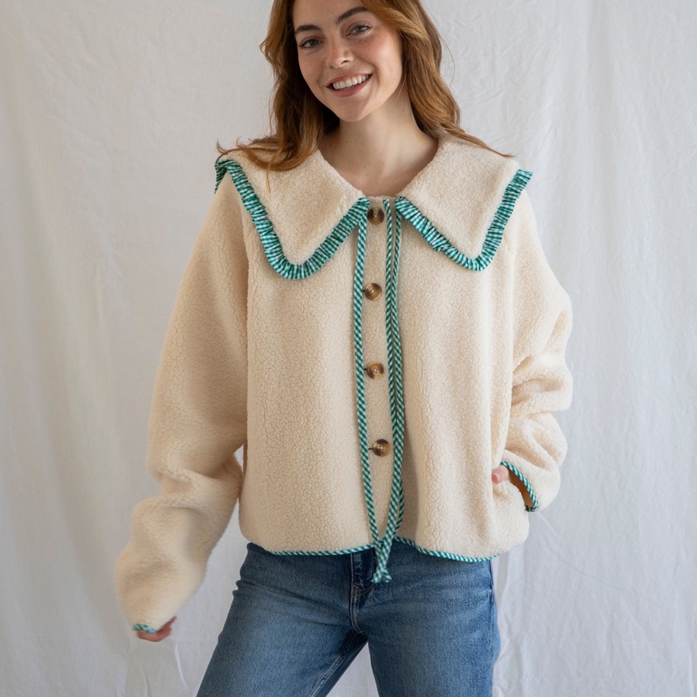 Things Between - Thea Jacket - Cream/Green